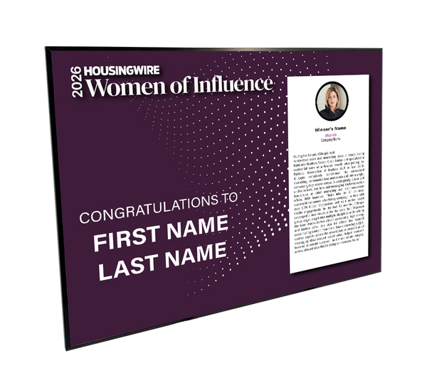 HousingWire Editorial Award Programs Profile Spread Plaques