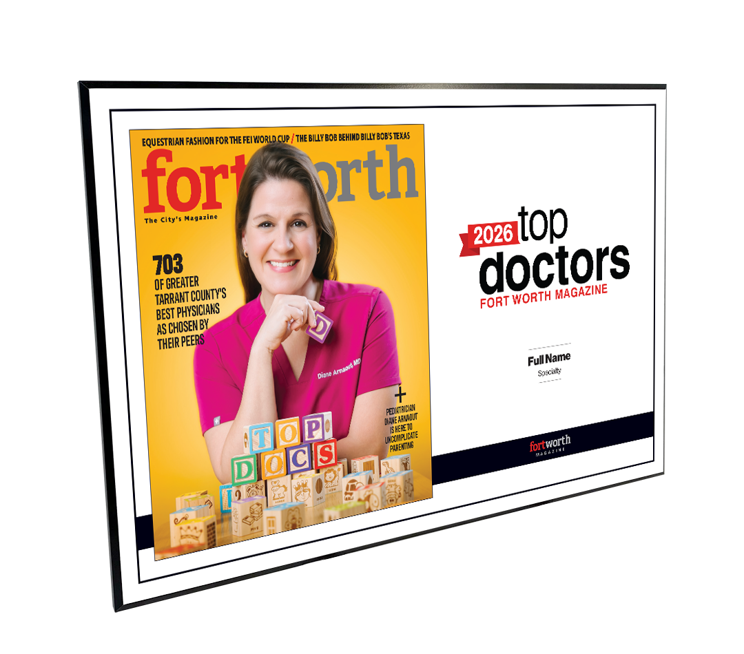 Fort Worth Magazine Top Doctor Melamine Plaque - Cover & Award