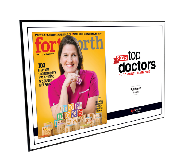 Fort Worth Magazine Top Doctor Melamine Plaque - Cover & Award
