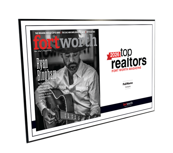 Fort Worth Magazine Top Realtor Melamine Plaque - Cover & Award
