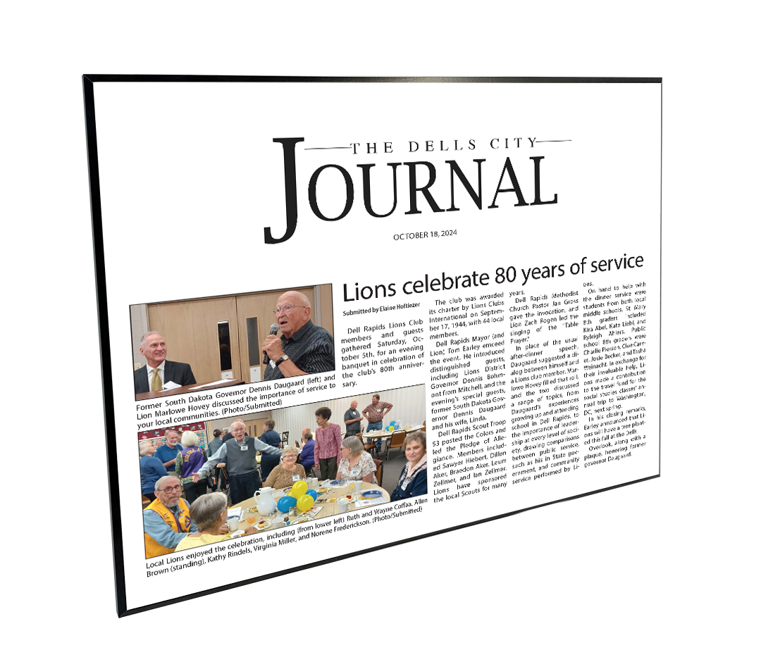 The Dells City Journal Article - Modern Wooden Plaque