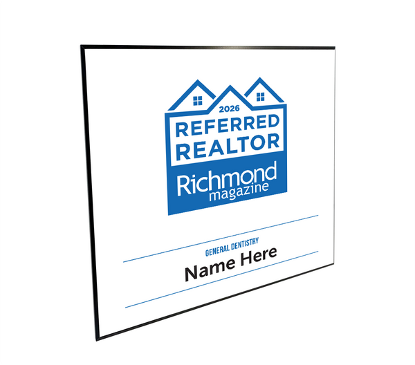 Richmond Magazine "Referred Real Estate Agents" Logo Award Plaque