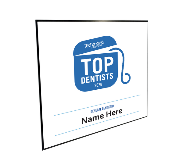Richmond Magazine "Top Dentists" Logo Award Plaque