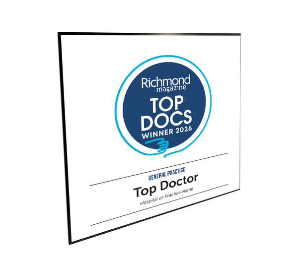 Richmond Magazine "Top Docs" Logo Award Plaque