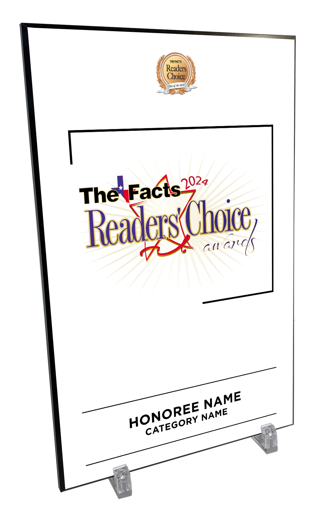 The Facts Readers Choice Award Wooden Plaque