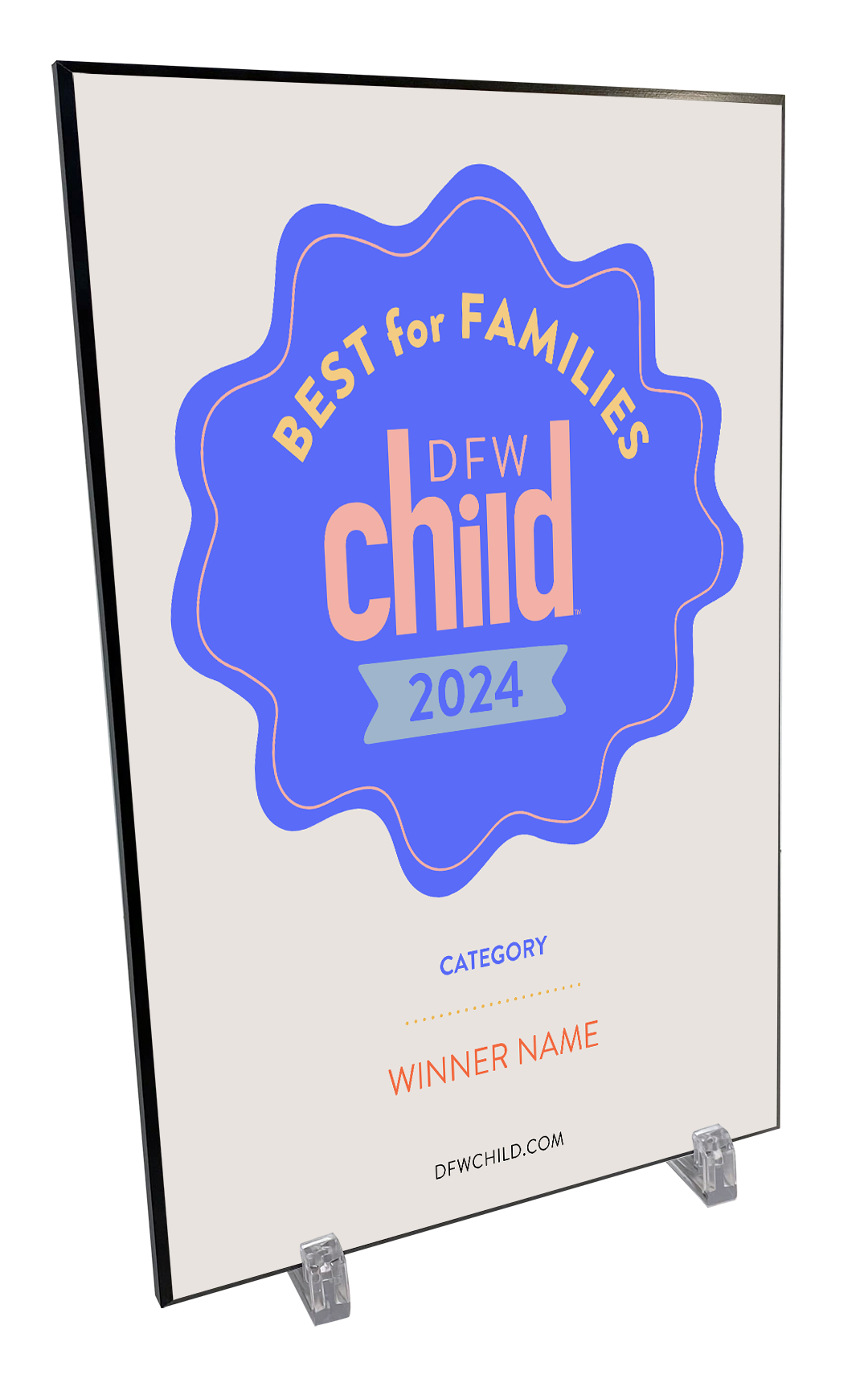 DFW Child - Best for Families Award - Plaque