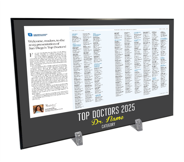 San Diego Magazine "Top Doctors" Award Plaques