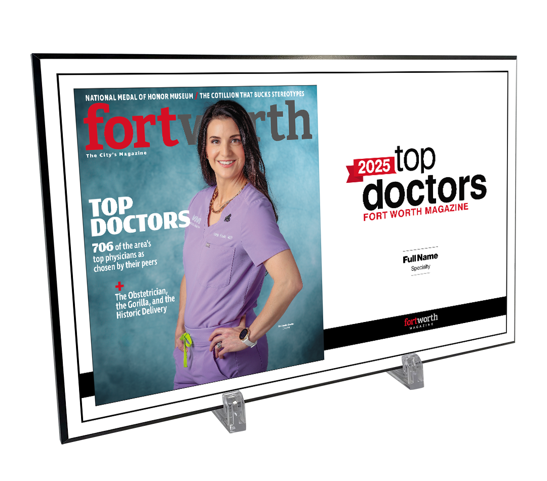 Fort Worth Magazine Top Doctor Melamine Plaque - Cover & Award