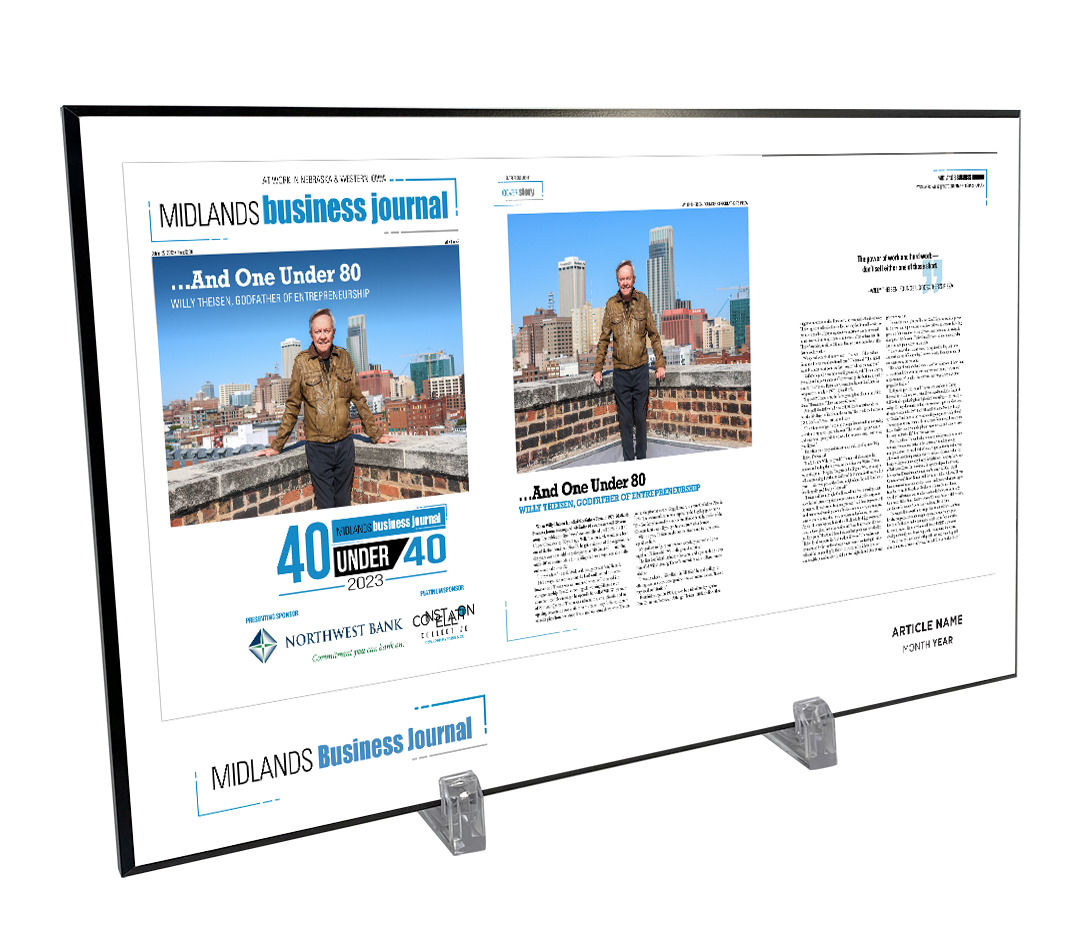 Midlands Business Journal Article & Cover Spread<br> Plaque