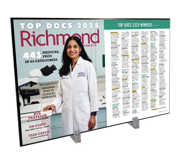 Richmond Magazine "Top Docs" Cover / Article Plaque - 18" x 12"