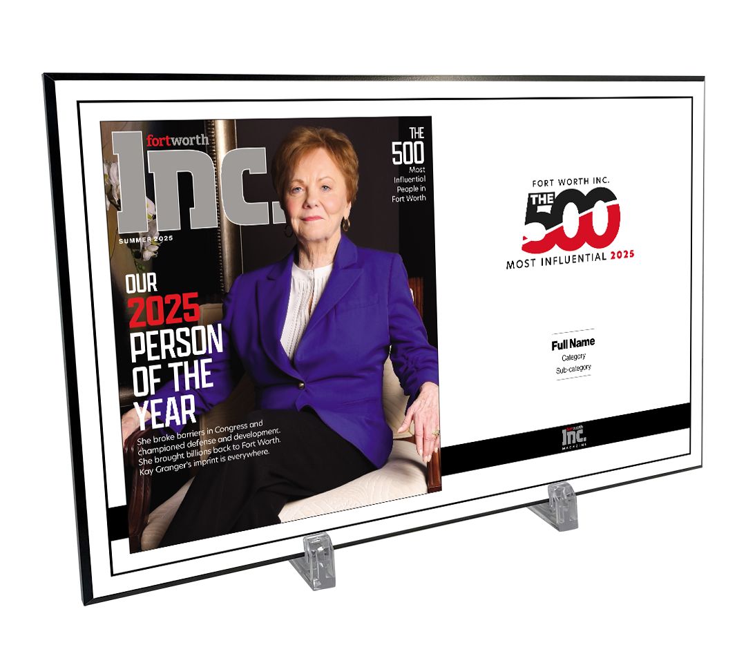 Fort Worth Inc. 500 Award Spread Melamine Plaque