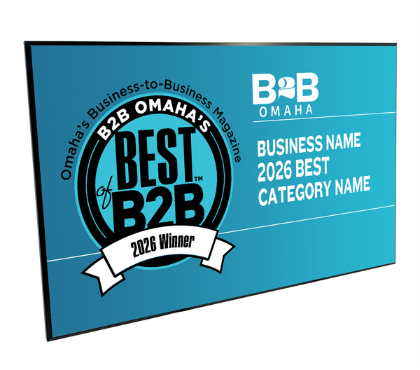 B2B Omaha's Best of B2B Award Spread - Mounted Archival Plaque