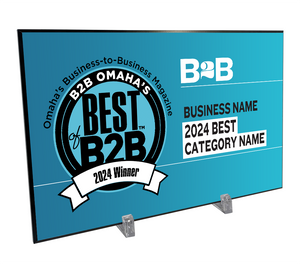 B2B Omaha's Best of B2B Award Spread - Mounted Archival Plaque