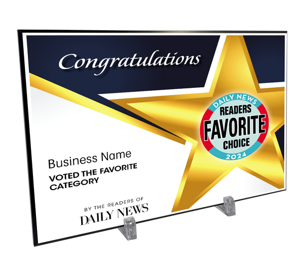 LA Daily News Best Of and Readers Choice Certificate - Modern Hardi-plaque