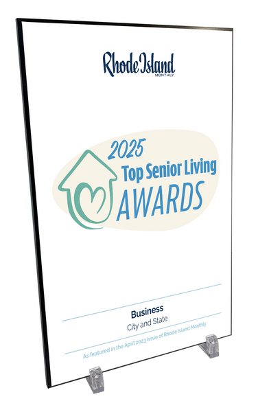 Rhode Island Monthly Top Senior Living Community Award Plaque