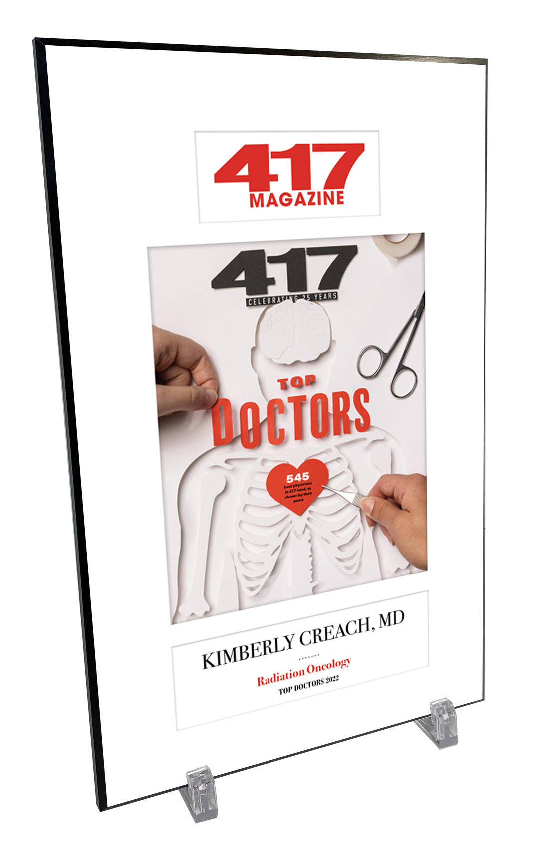 417 Magazine Top Doctor Single-page Award Melamine Plaques