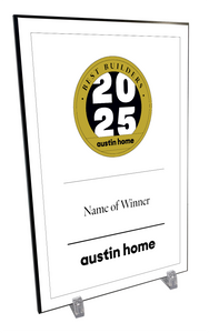 Austin Home "Best Builders” Mounted Archival Award Plaque