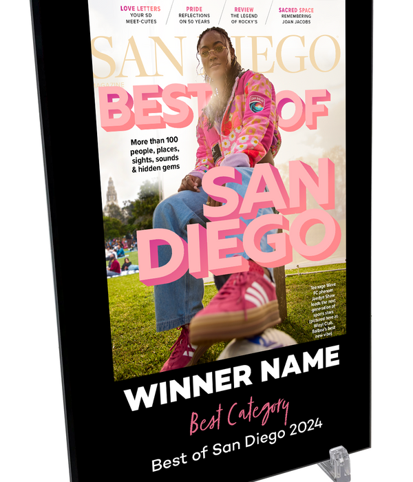 San Diego Magazine "Best of San Diego" Award Plaque