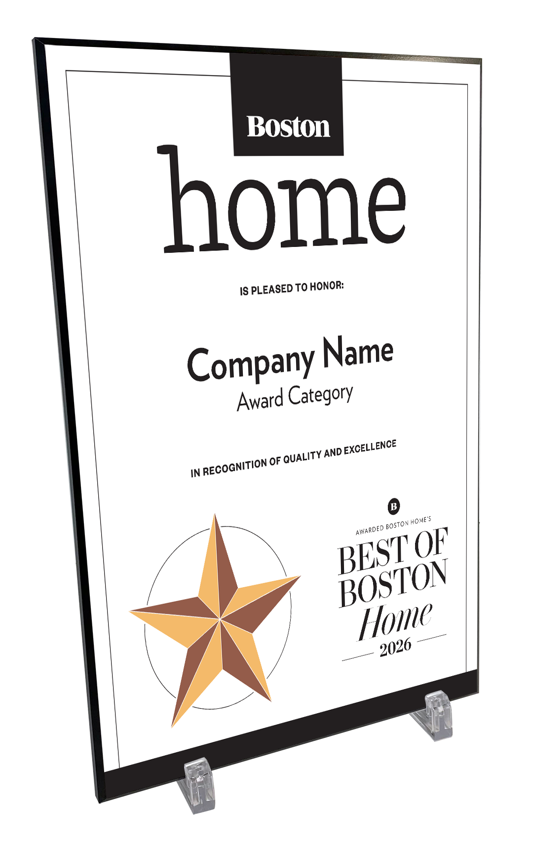“Best of Boston Home” Plaques