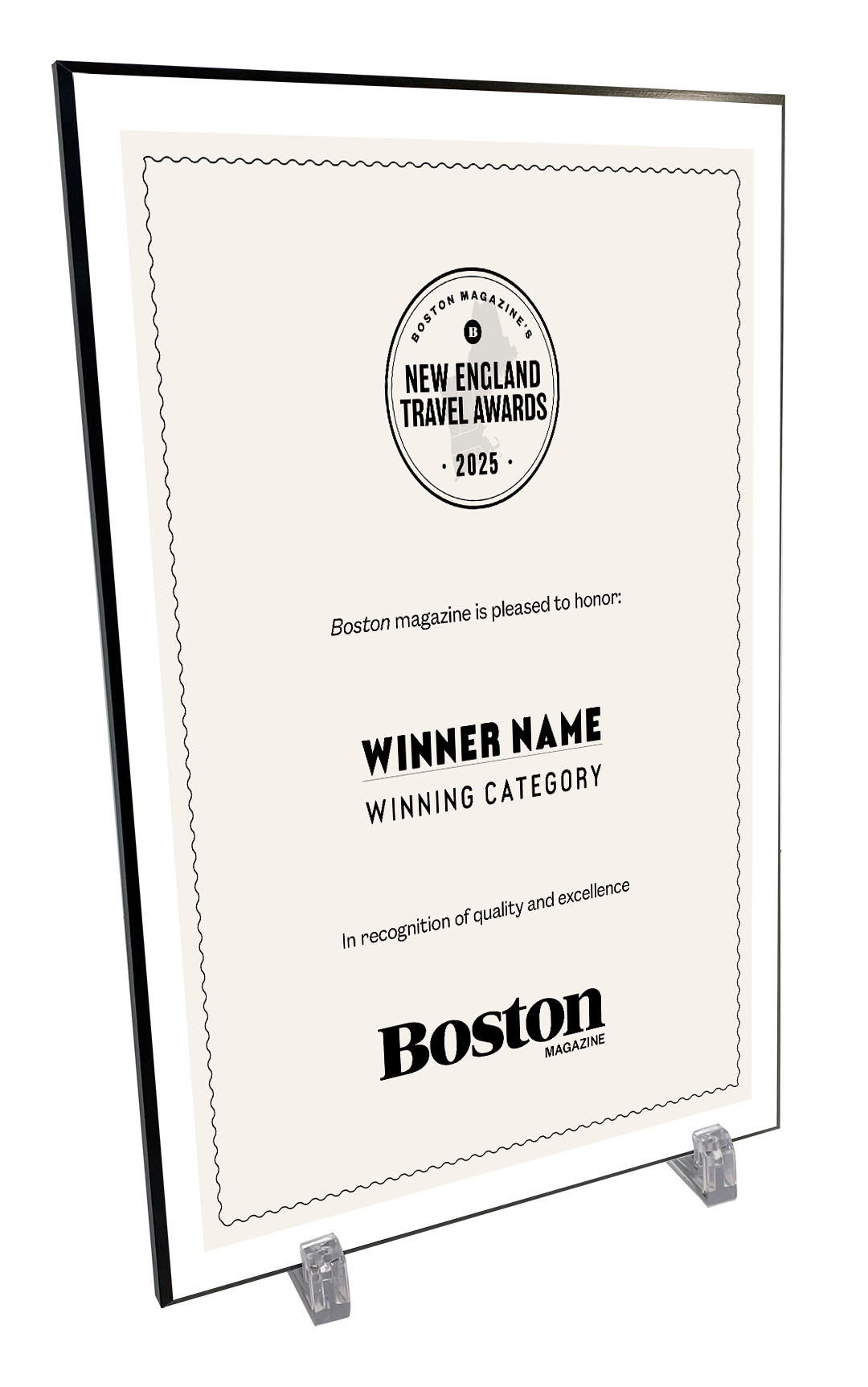 "New England Travel Awards" - Modern Hardi-plaque