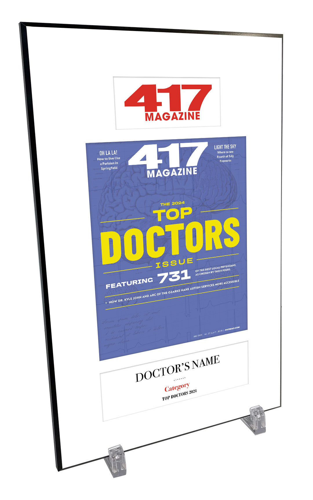 417 Magazine Top Doctor Single-page Award Melamine Plaques