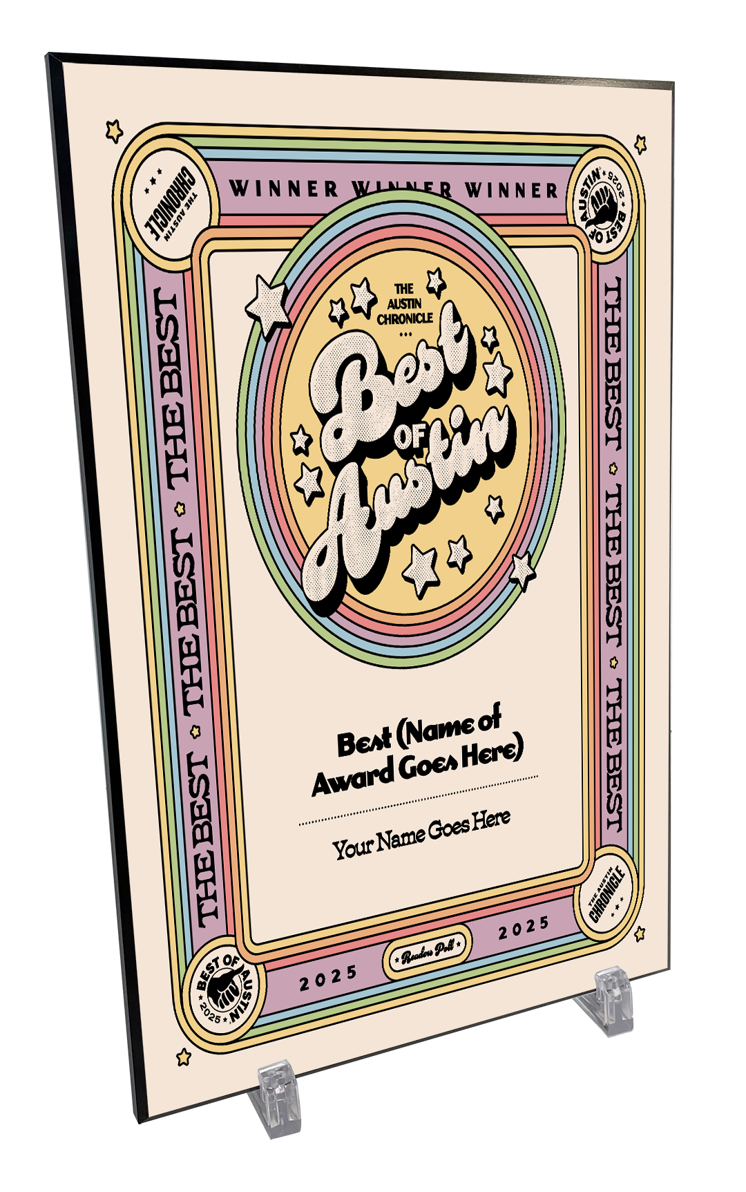 "Best of Austin” Award Plaques - Modern Hardi-Plaque