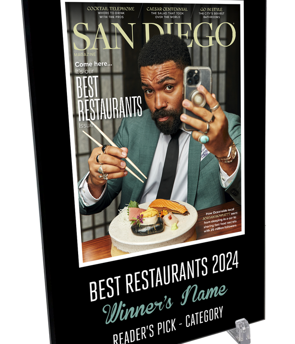 San Diego Magazine "Best Restaurants" Award Plaques