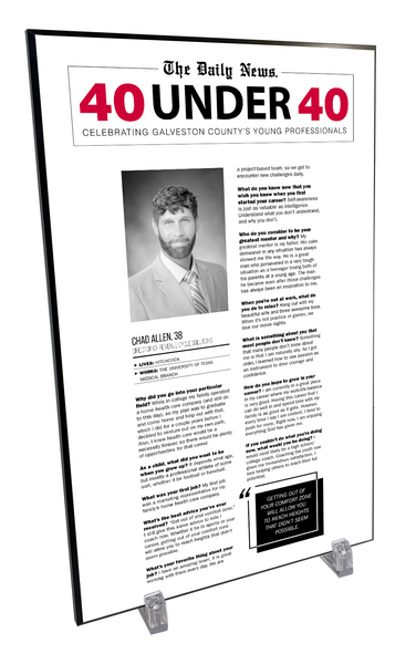 GC The Daily News - 40 Under 40 - Wooden Plaque