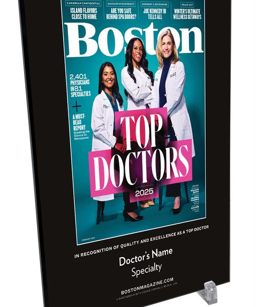 Boston Magazine Top Doctors Cover Award Plaque
