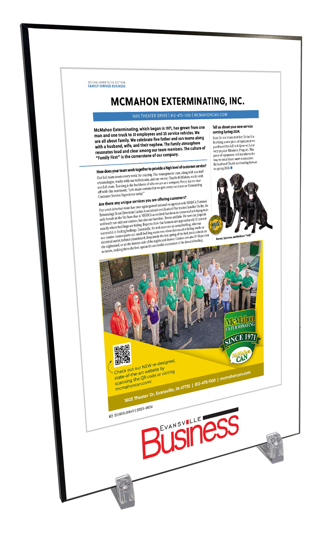 Evansville Business - Family Owned Business - Plaques