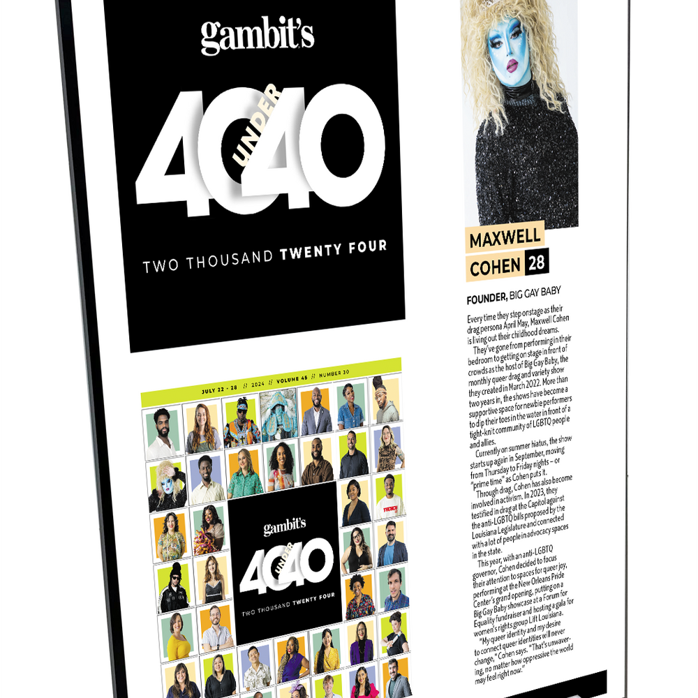 Gambit "40 Under 40" Article Plaque