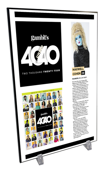 Gambit "40 Under 40" Article Plaque