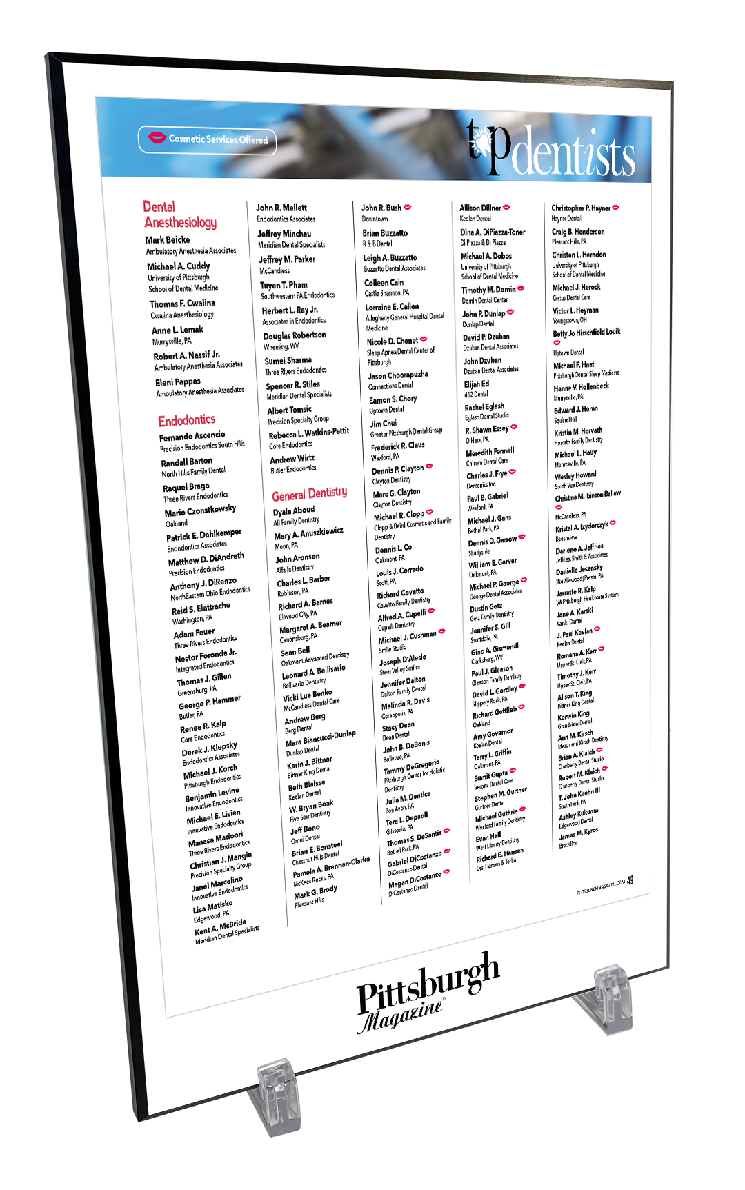 Pittsburgh Magazine - Top Awards - Modern Wooden Plaque