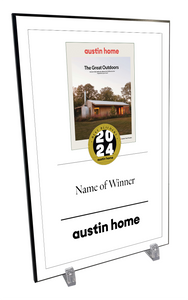 Austin Home "Best Builders” Mounted Archival Award Plaque