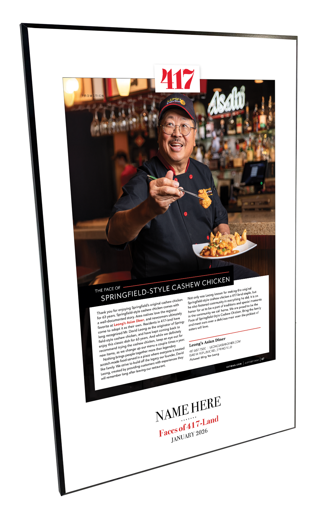 417 Magazine Single-Page FACES Melamine Plaques