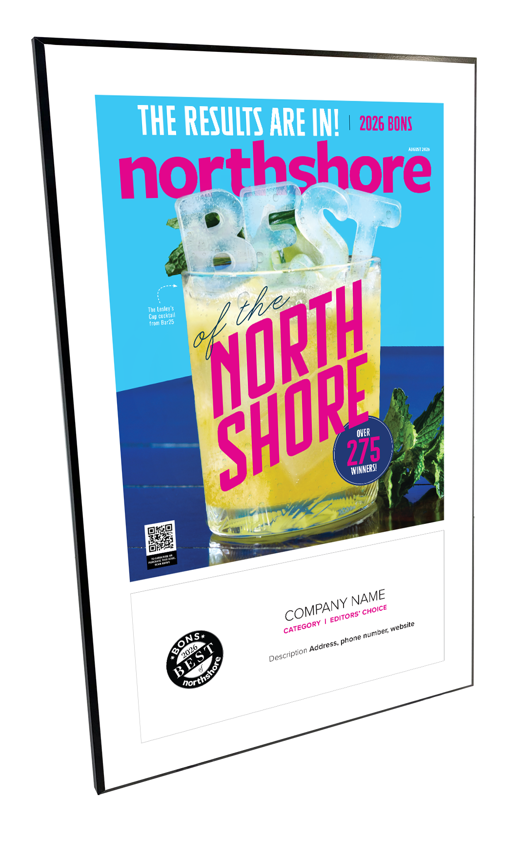 Northshore Magazine - As Seen In Best of Northshore - Modern Wooden Plaque
