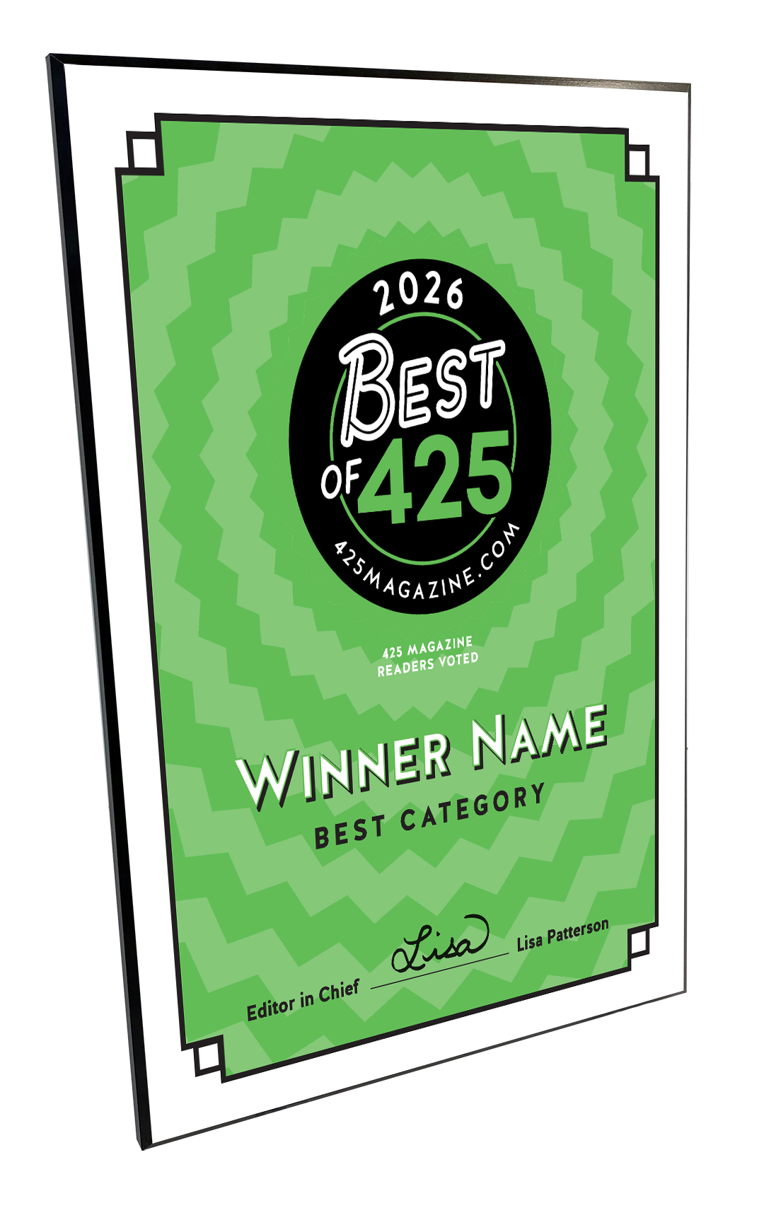 Best of 425 Magazine Award - Plaque