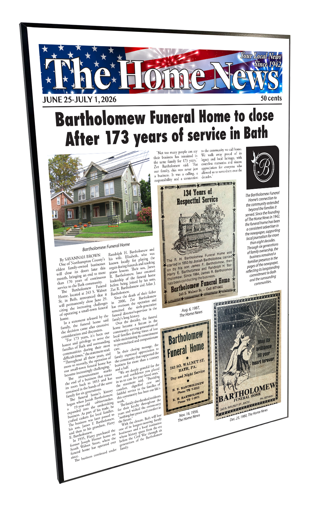 The Home News Article - Modern Wooden Plaque