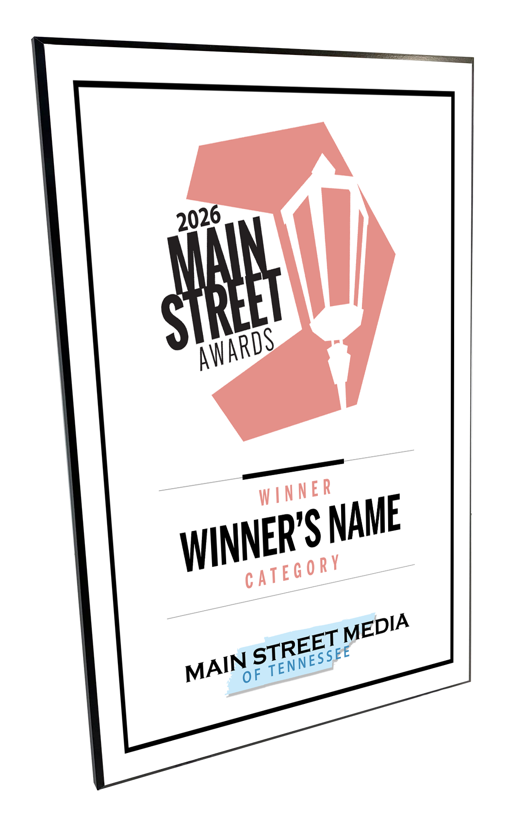 Main Street Media Awards - Best of Awards - Wood Plaque