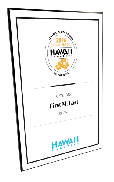 Hawaii Magazine: Reader's Choice Awards - Plaque