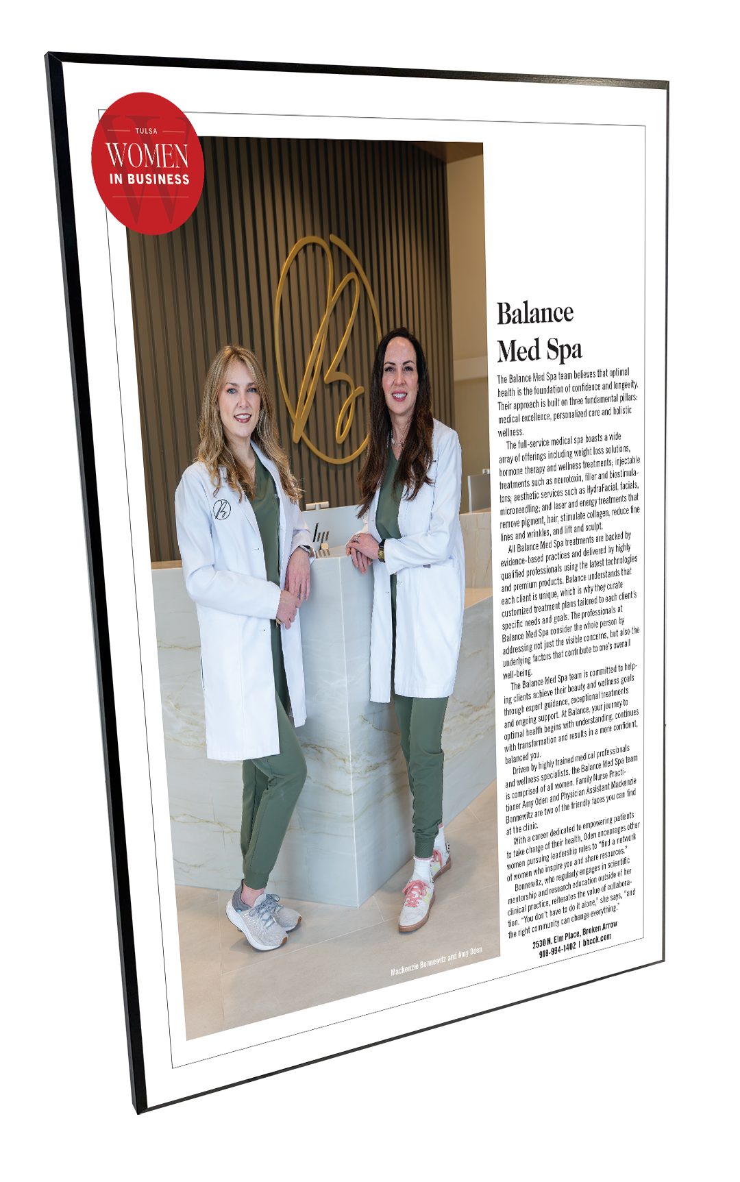 TulsaPeople - Women in Business - Plaques