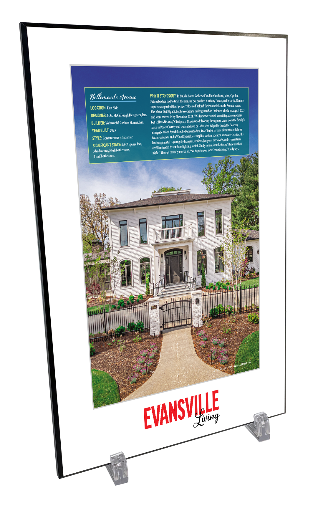 Evansville Living - Most Beautiful Homes - Plaques