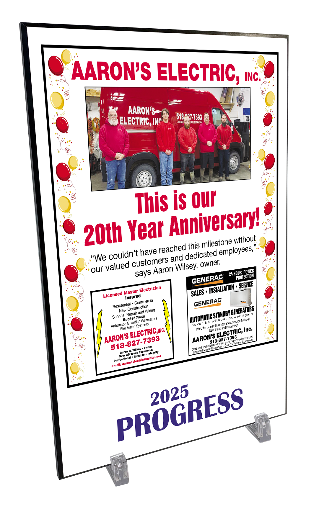 Progress Advertisers - Plaques