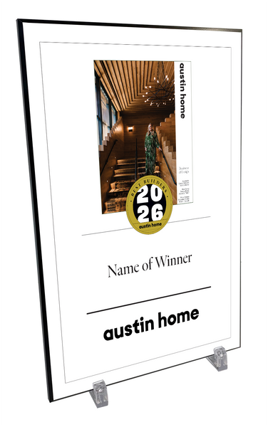 Austin Home "Best Builders” Mounted Archival Award Plaque