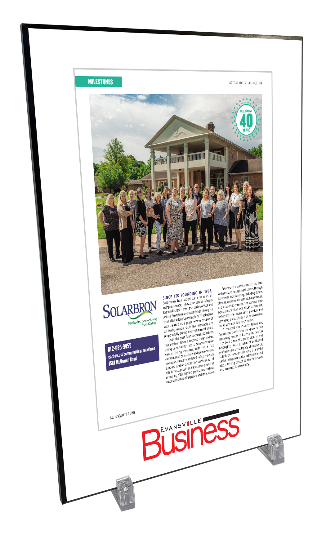 Evansville Business - Milestones - Plaques