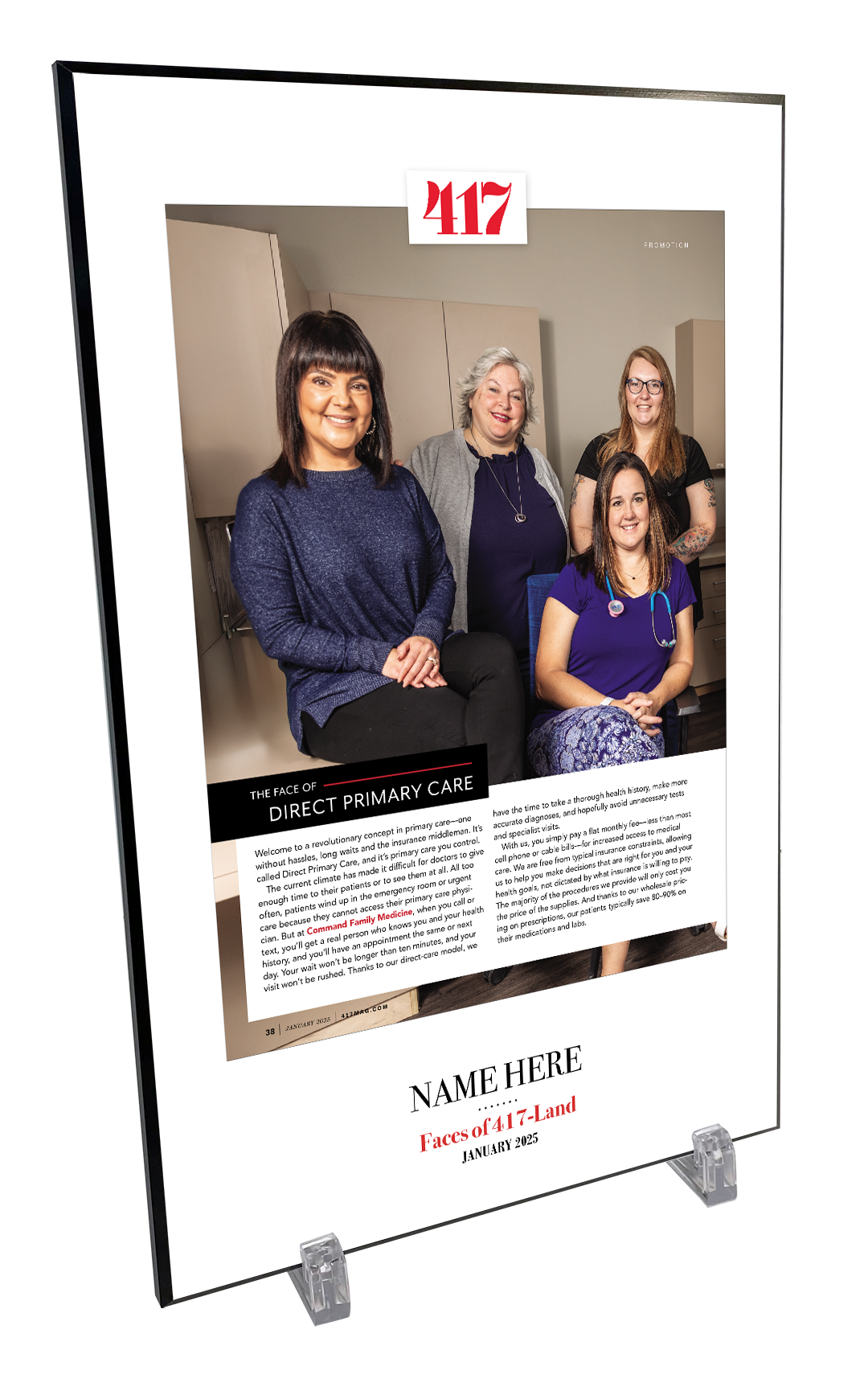 417 Magazine Single-Page FACES Melamine Plaques