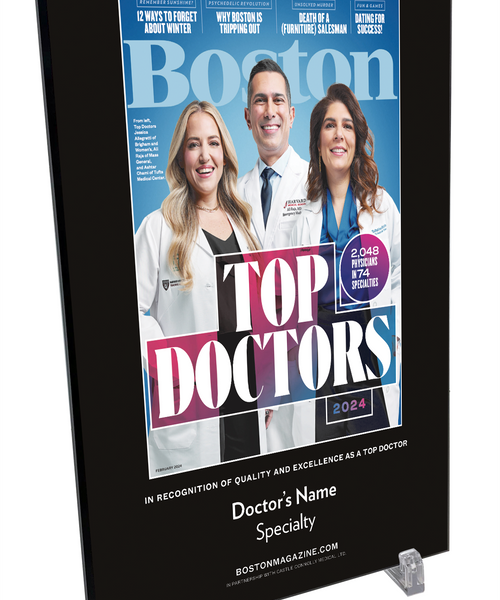 Boston Magazine Top Doctors Cover Award Plaque