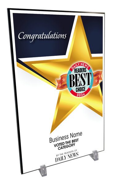 LA Daily News Best Of and Readers Choice Certificate - Modern Hardi-plaque