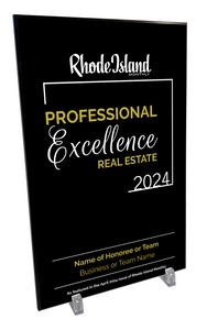 Rhode Island Monthly Professional Excellence in Real Estate Award Plaque