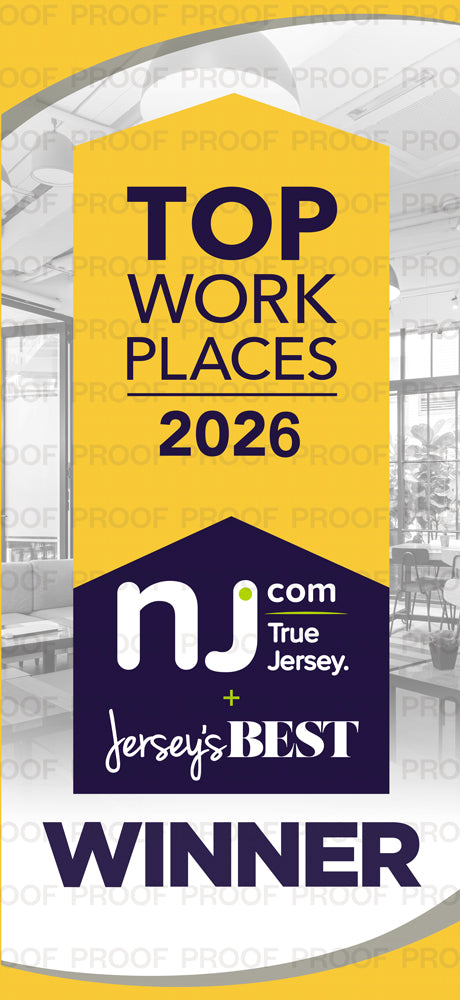 NJ.com and Jersey's Best Top Workplace Award Plaque | Pop-Up Banner